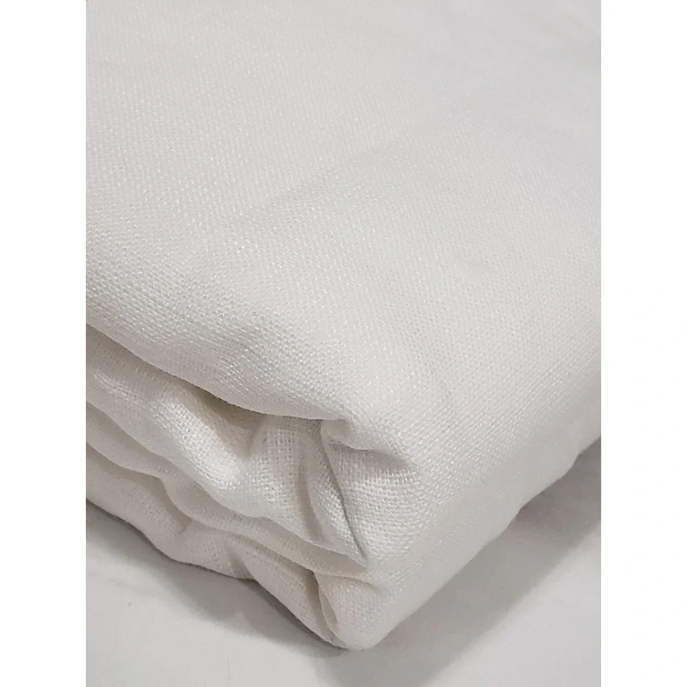 NEW Quince European Linen Light Filtering Curtain 96x96 One Panel White